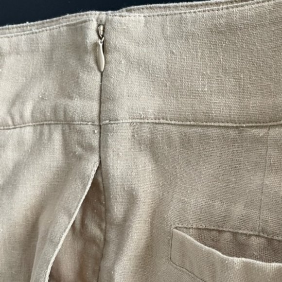 LINEN LOOK PLEATED SHORTS Scalloped Hem, 4 Pockets SUPER CUTE - Picture 10 of 16